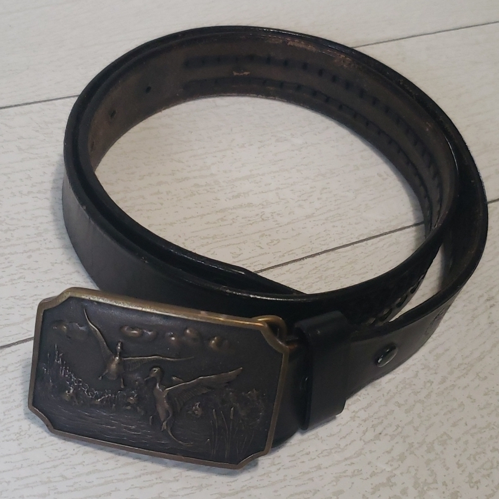 100% black braided leather mens belt with solid brass prehistoric belt 38